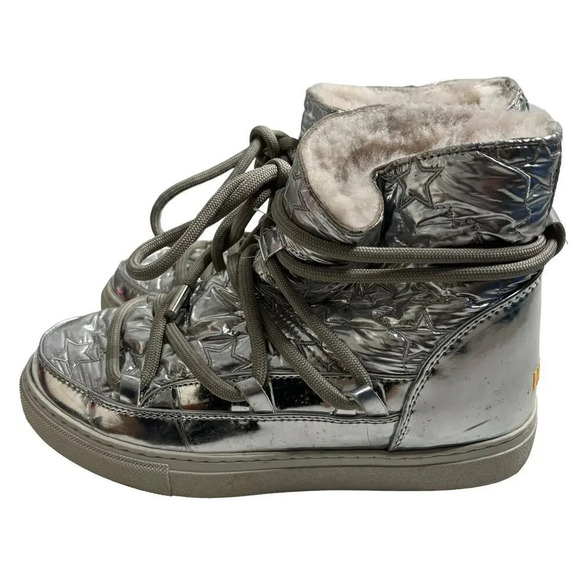Inuikii Bomber Star Endurance Metallic Boot Silver Size 10 - Picture 5 of 12
